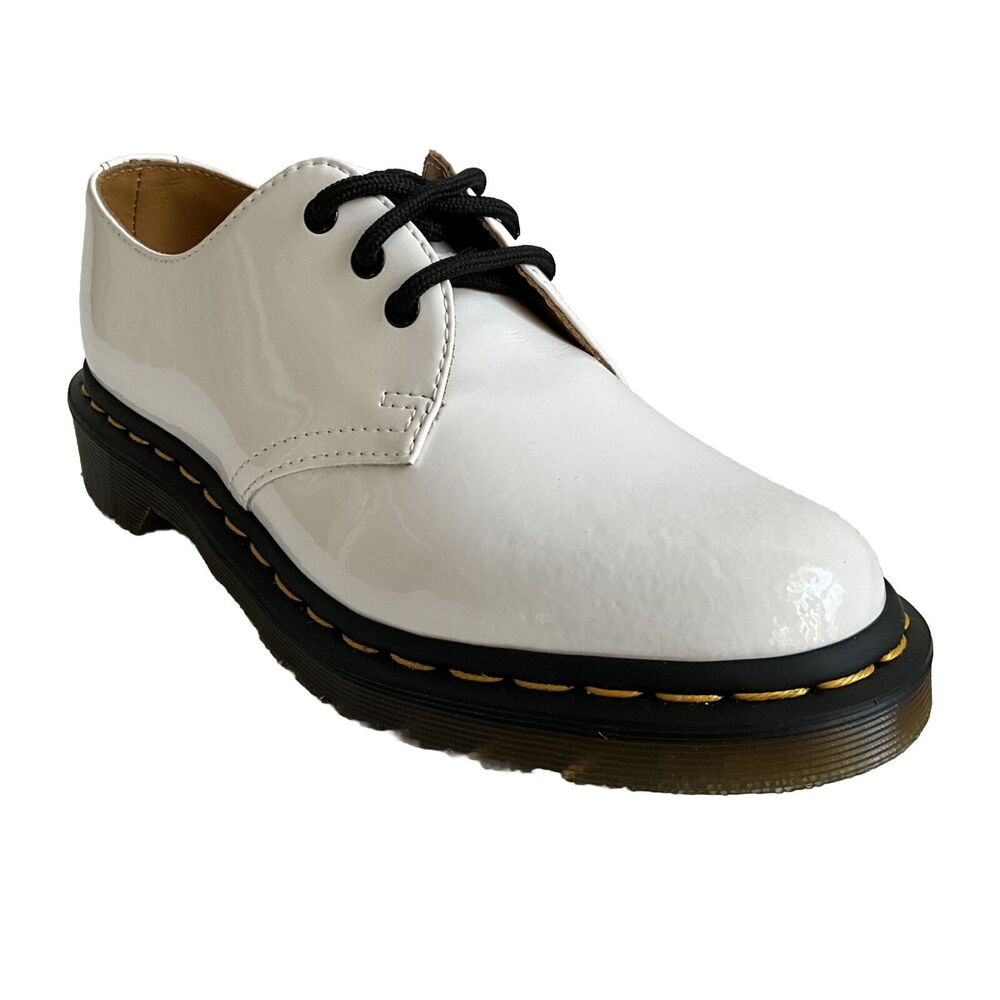 Dr. Martens Patent Leather 3 Eye Lace-up Oxfords 26754 White 6